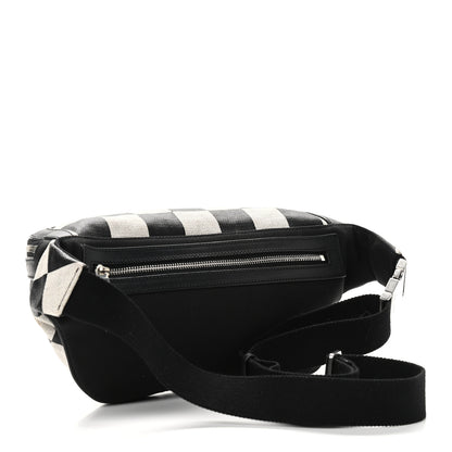 Saint Laurent Canvas Classic Belt Bag Black White 3 of 13