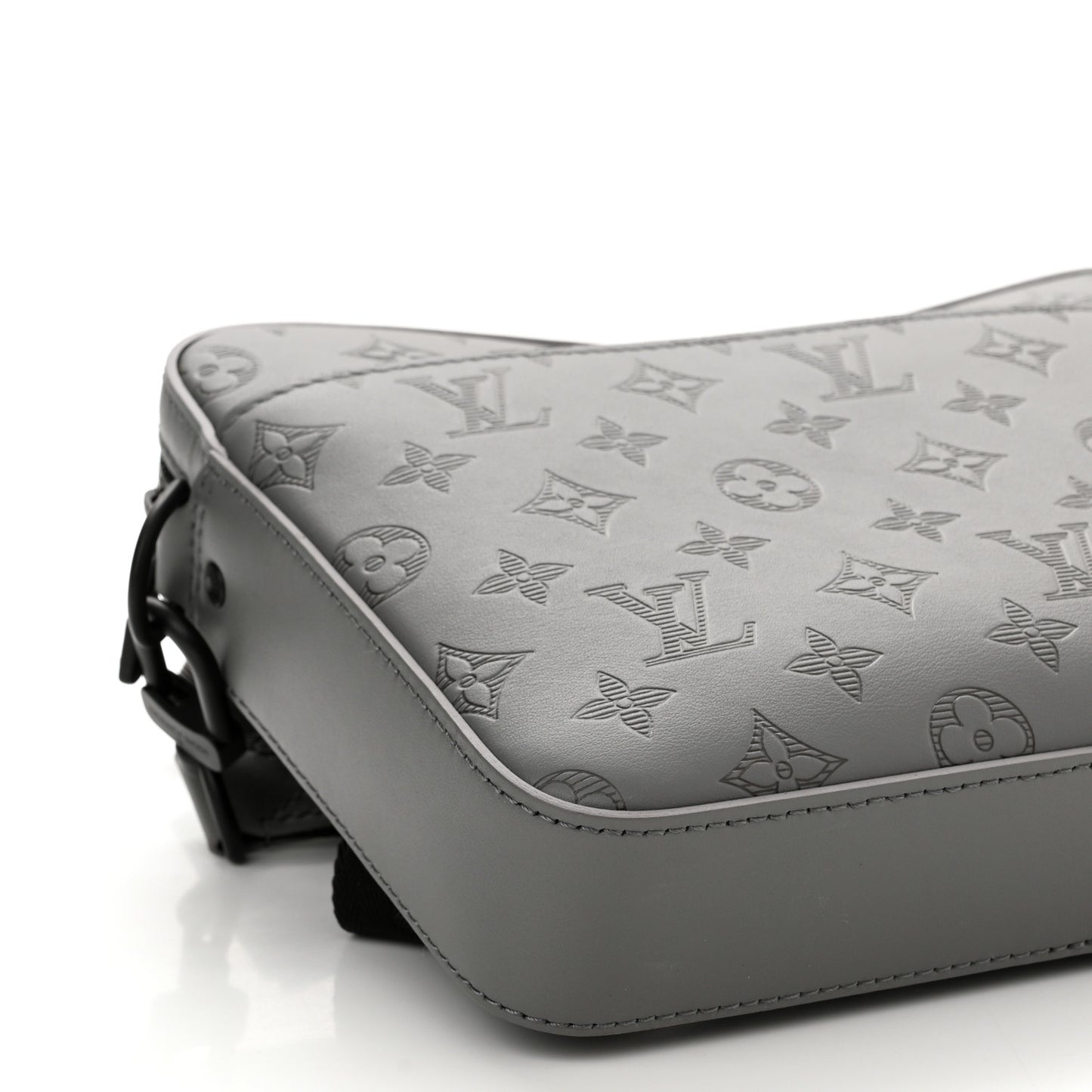 Calfskin Monogram Shadow Duo Messenger Anthracite Gray