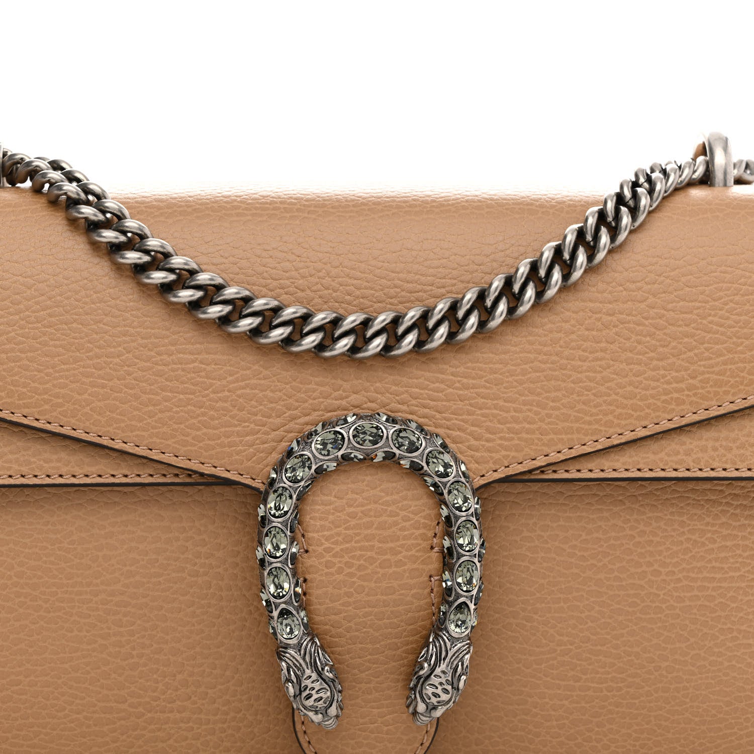 Gucci Dollar Calfskin Crystal Small Dionysus Shoulder Bag Natural Tan Black Diamond 8 of 12