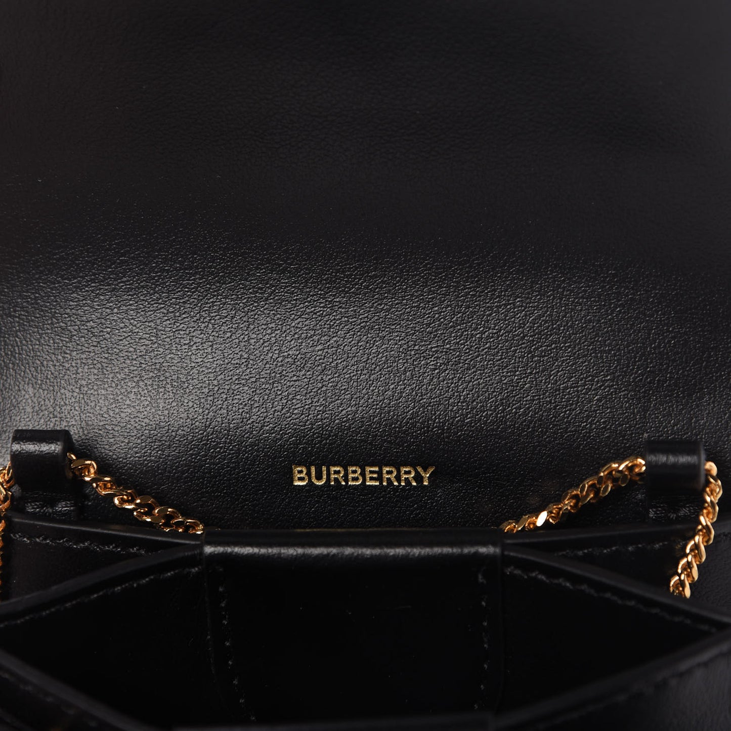Lambskin Quilted Card Case With Detachable Strap Black