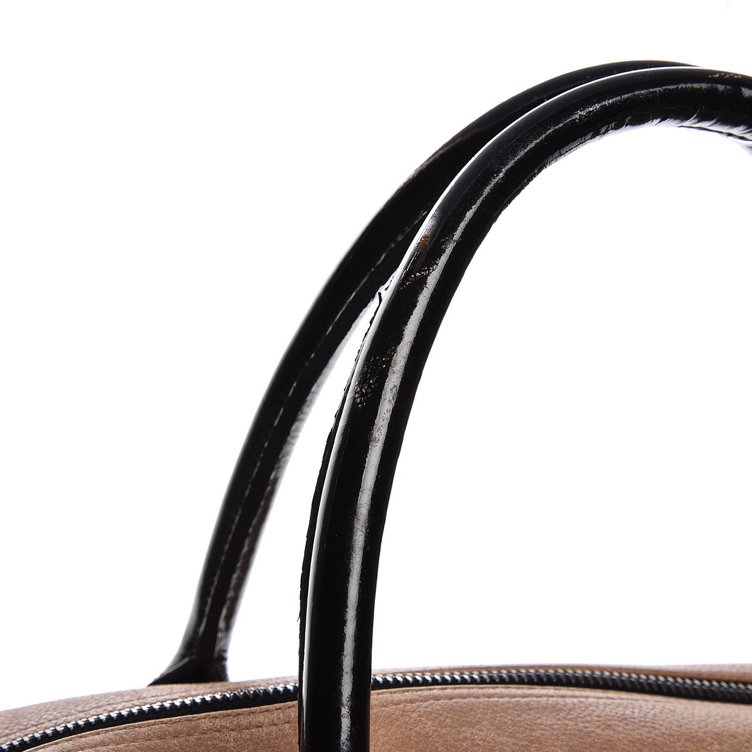Chanel Caviar Patent Quilted Large Bowler Bag Beige Black 19 of 27