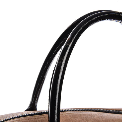 Chanel Caviar Patent Quilted Large Bowler Bag Beige Black 19 of 27
