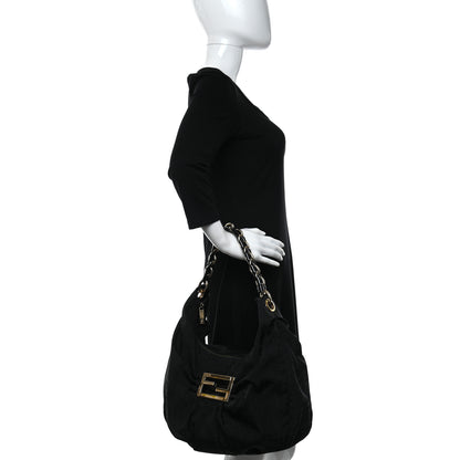 Fendi Zucca Enamel Mia Hobo Black 3 of 9