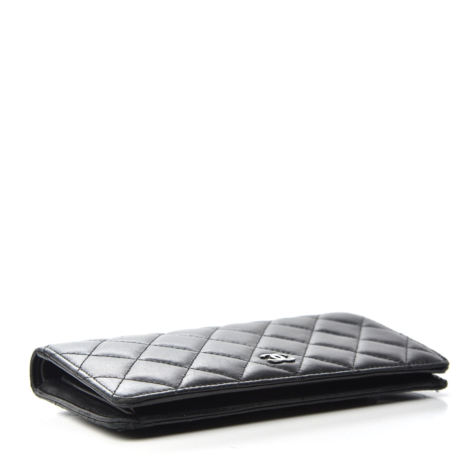 Chanel Lambskin Quilted Yen Wallet Black 4 of 9