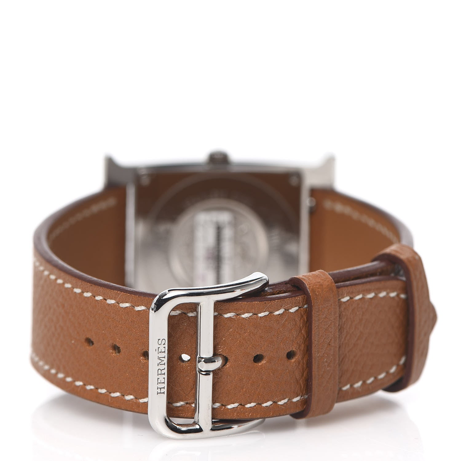 Hermes Stainless Steel Barenia 26mm Heure H Hour Quartz Watch Fauve 4 of 8