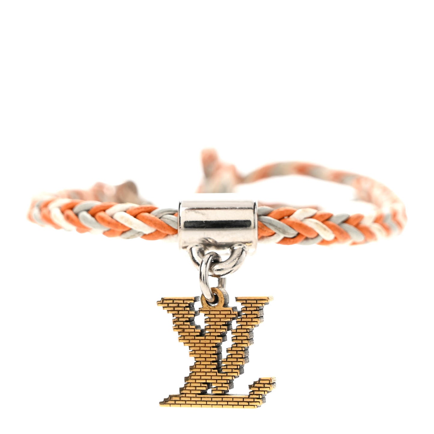 Calfskin Mens Charm Friendship Bracelet 19 Orange