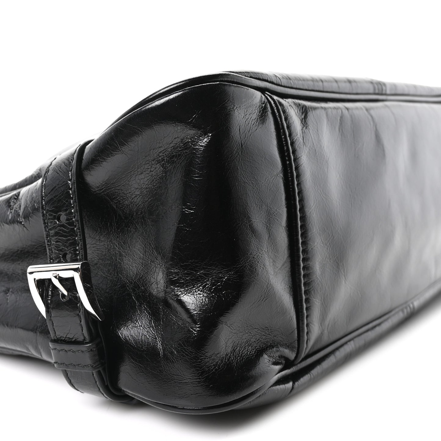 Vitello Shine Shoulder Bag Black