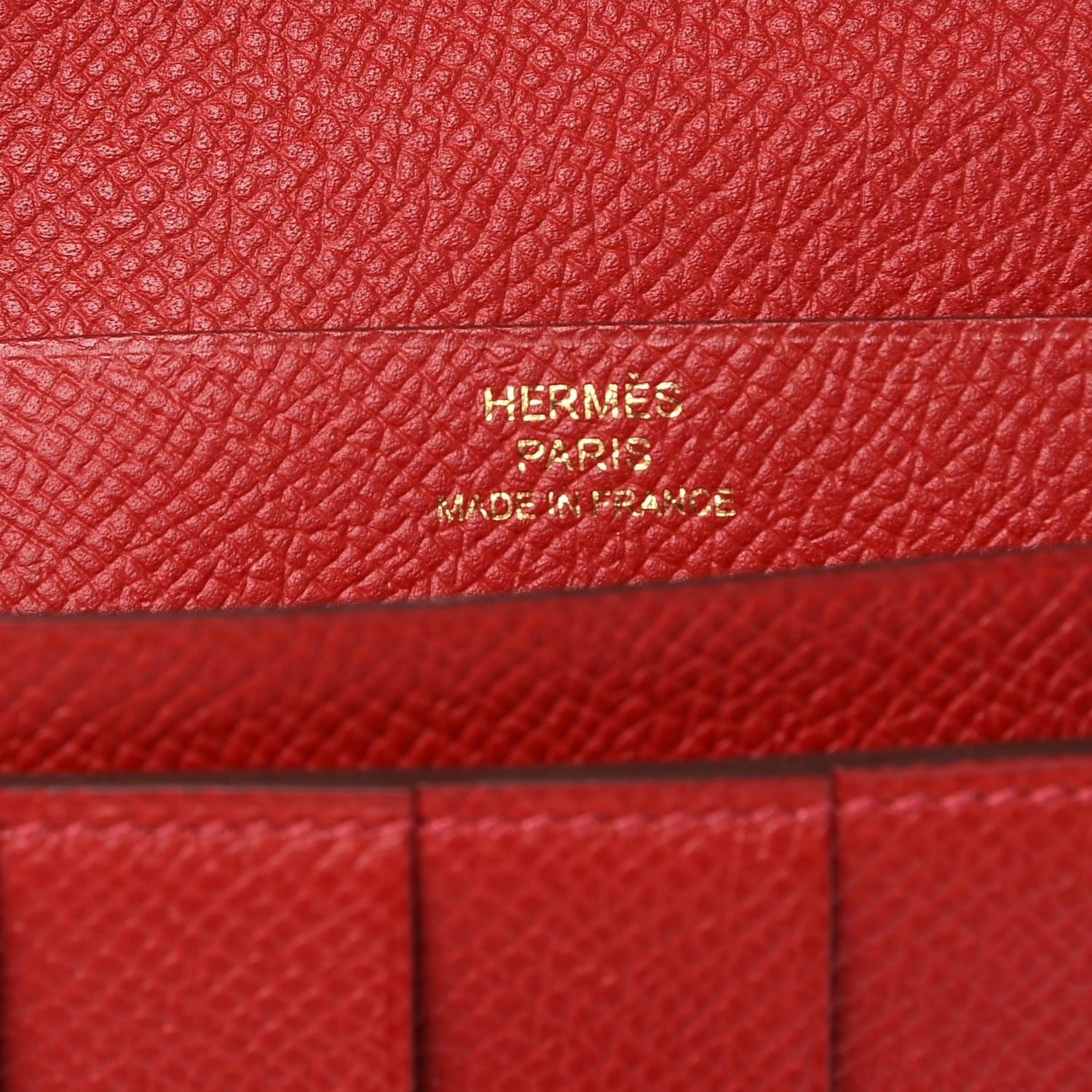 Hermes Epsom Bearn Gusset Wallet Rouge Casaque 6 of 8