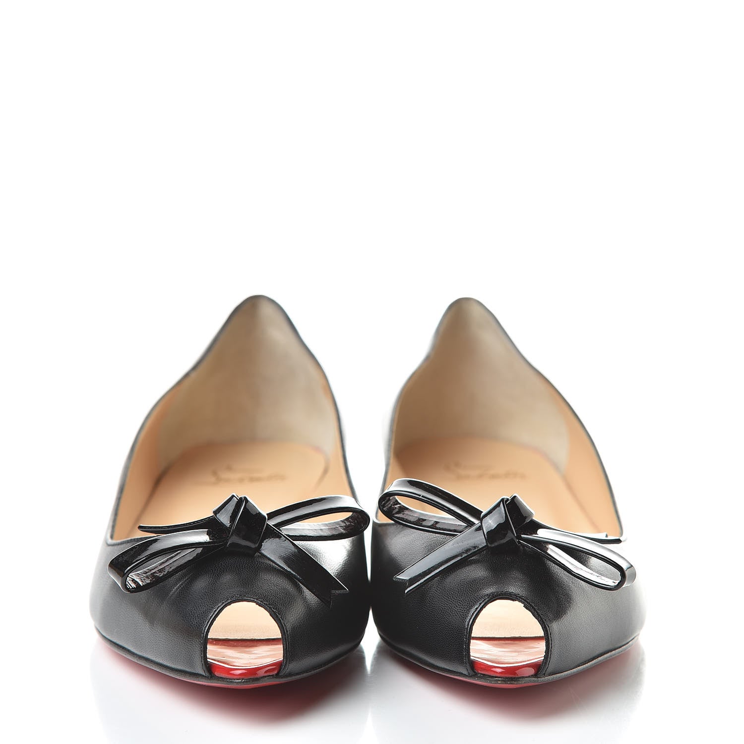 Christian Louboutin Kid Patent Tibunodo Flats 38.5 Black 2 of 9