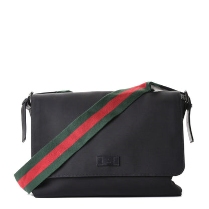 Gucci Techno Canvas Web Large Flap Messenger Bag Black 1 of 5
