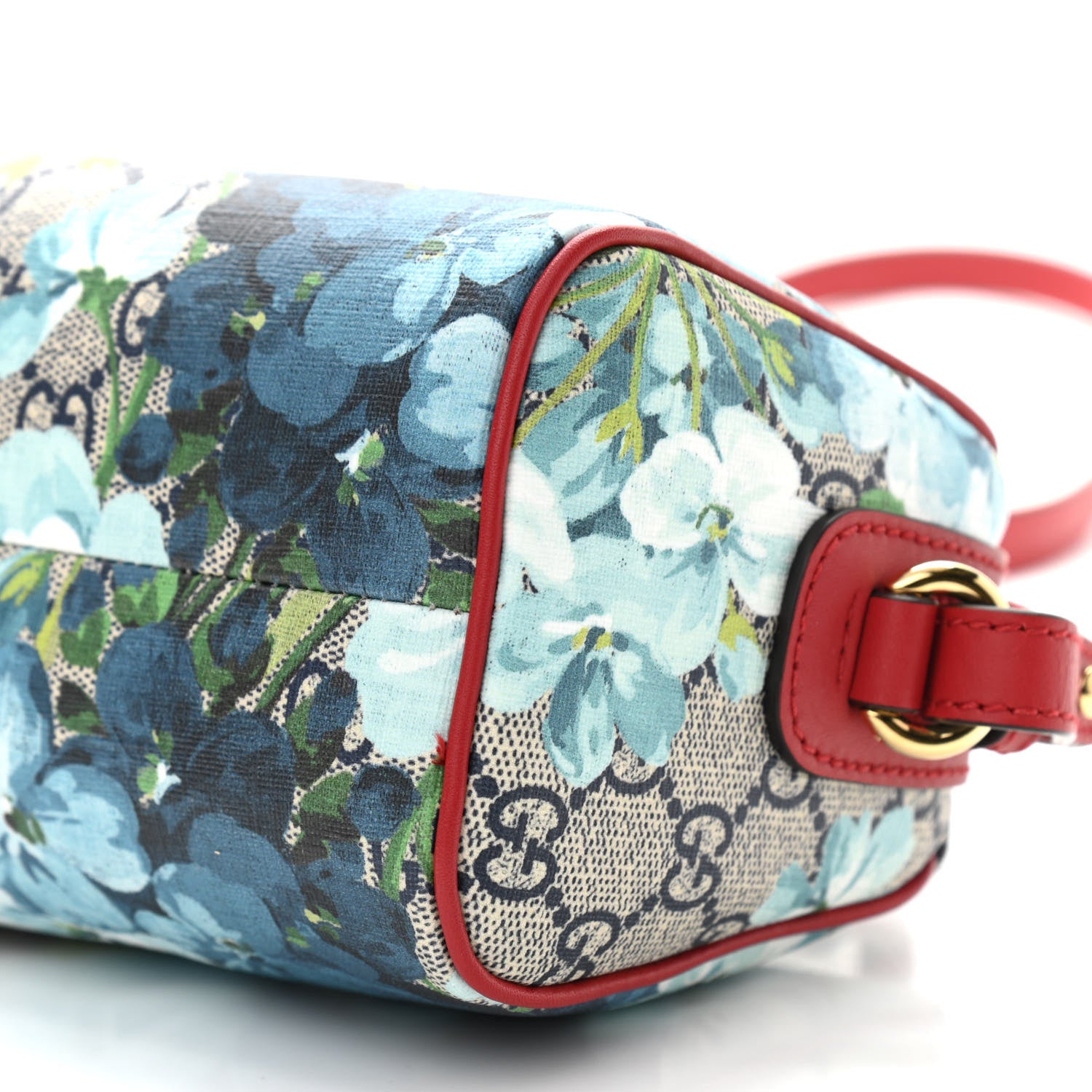 Gucci GG Supreme Monogram Blooms Mini Boston Navy Blue Hibiscus 11 of 13