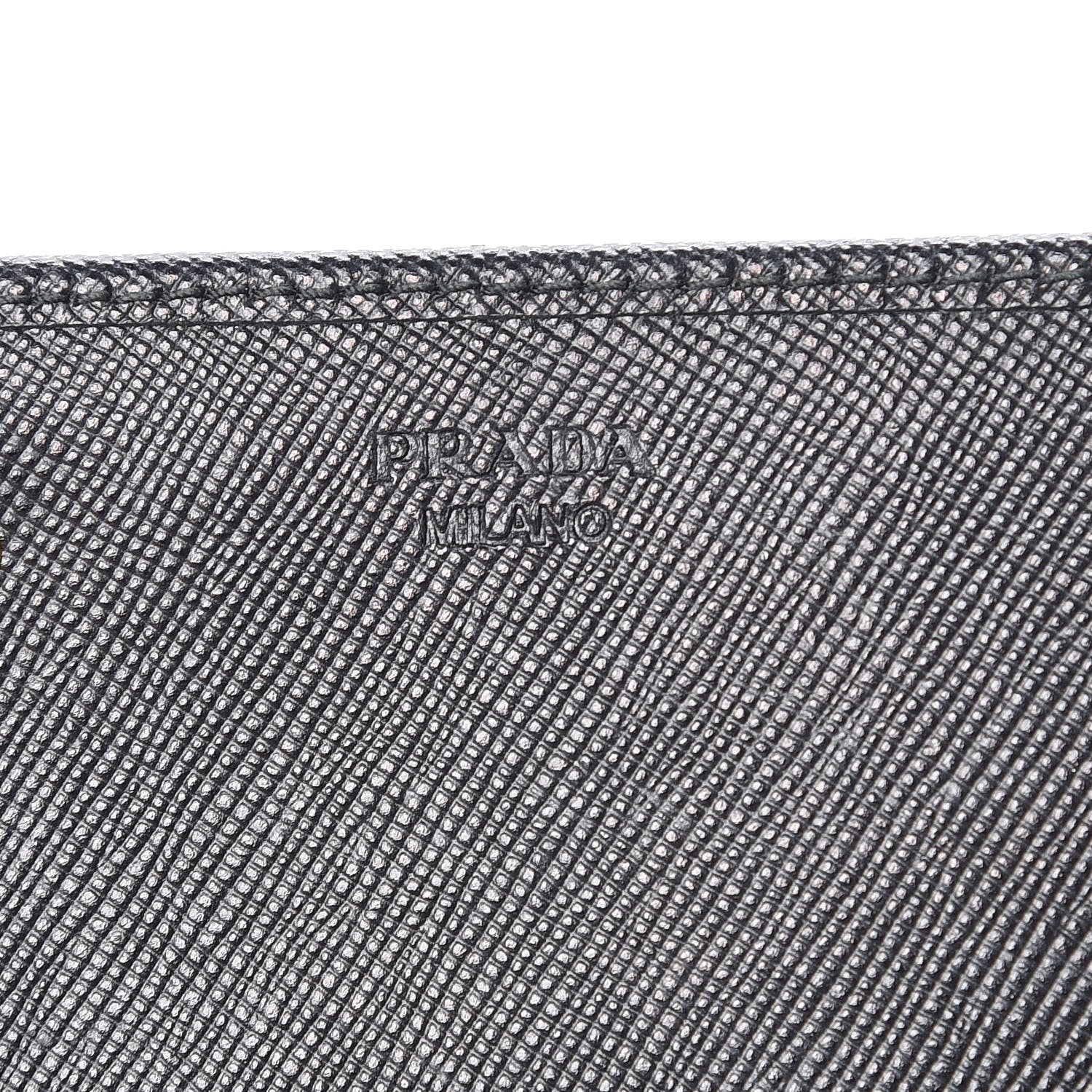 Prada Saffiano Metal Continental Flap Wallet Black 7 of 8