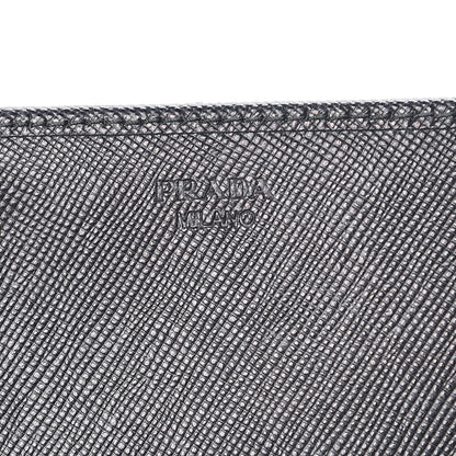 Prada Saffiano Metal Continental Flap Wallet Black 7 of 8