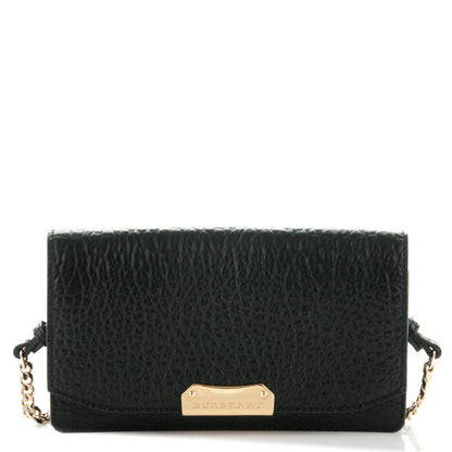 Burberry Signature Grain Small Madison Chain Clutch Black 1 of 6
