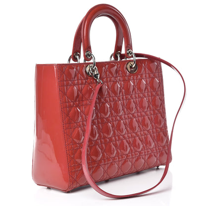 Christian Dior Patent Cannage Large Lady Dior Pink 3 of 30