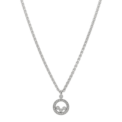 Chopard 18K White Gold Diamond Happy Diamonds Icons Pendant Necklace 1 of 3