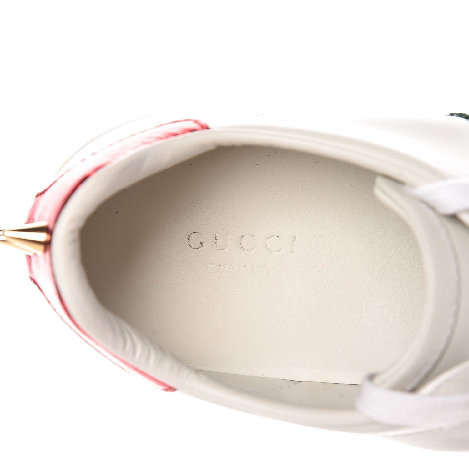 Gucci Calfskin Web Pearl Studded Ace Sneakers 38 White 10 of 12