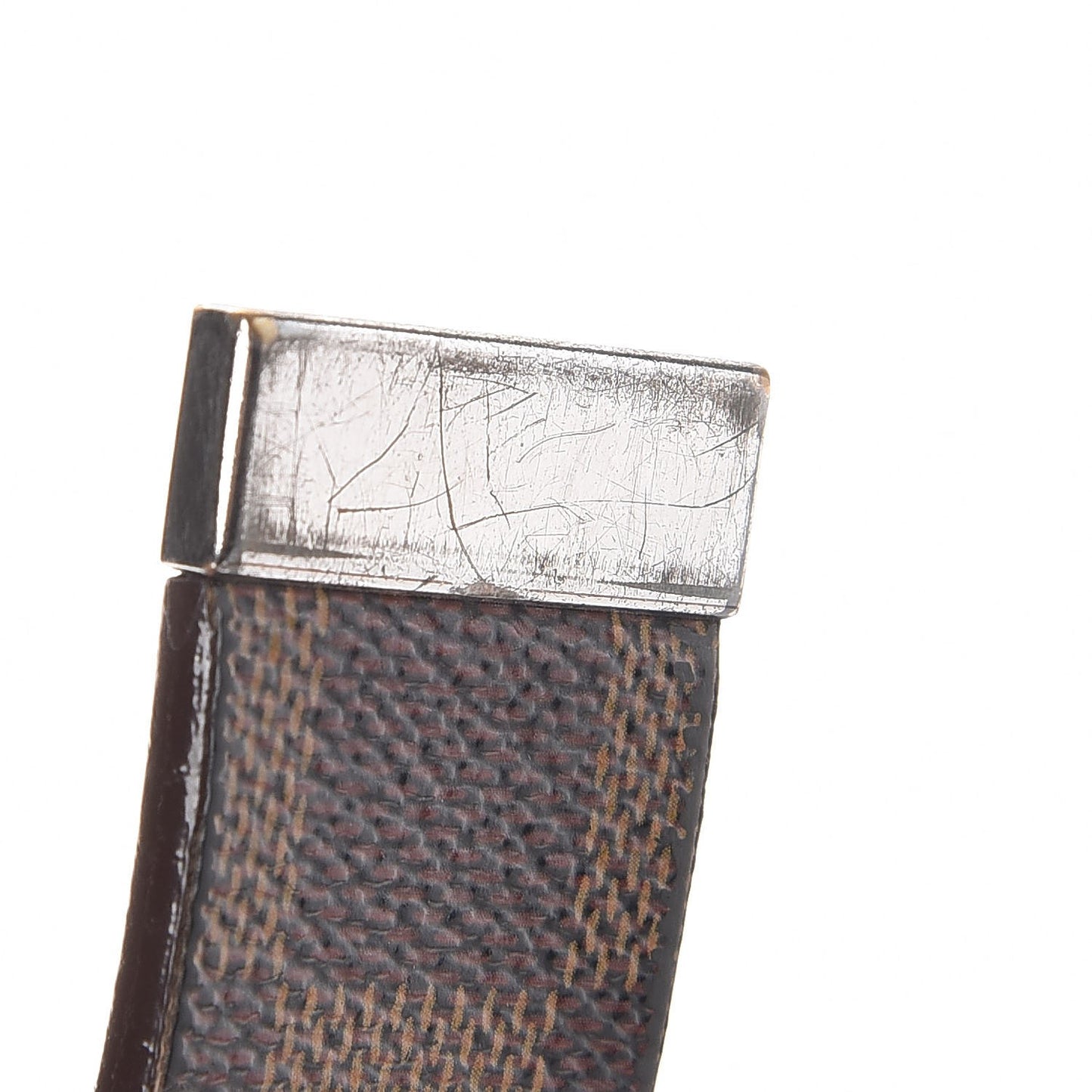 Damier Ebene LV Paris Buckle Belt 75 30 Silver