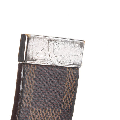 Louis Vuitton Damier Ebene LV Paris Buckle Belt 75 30 Silver 9 of 12