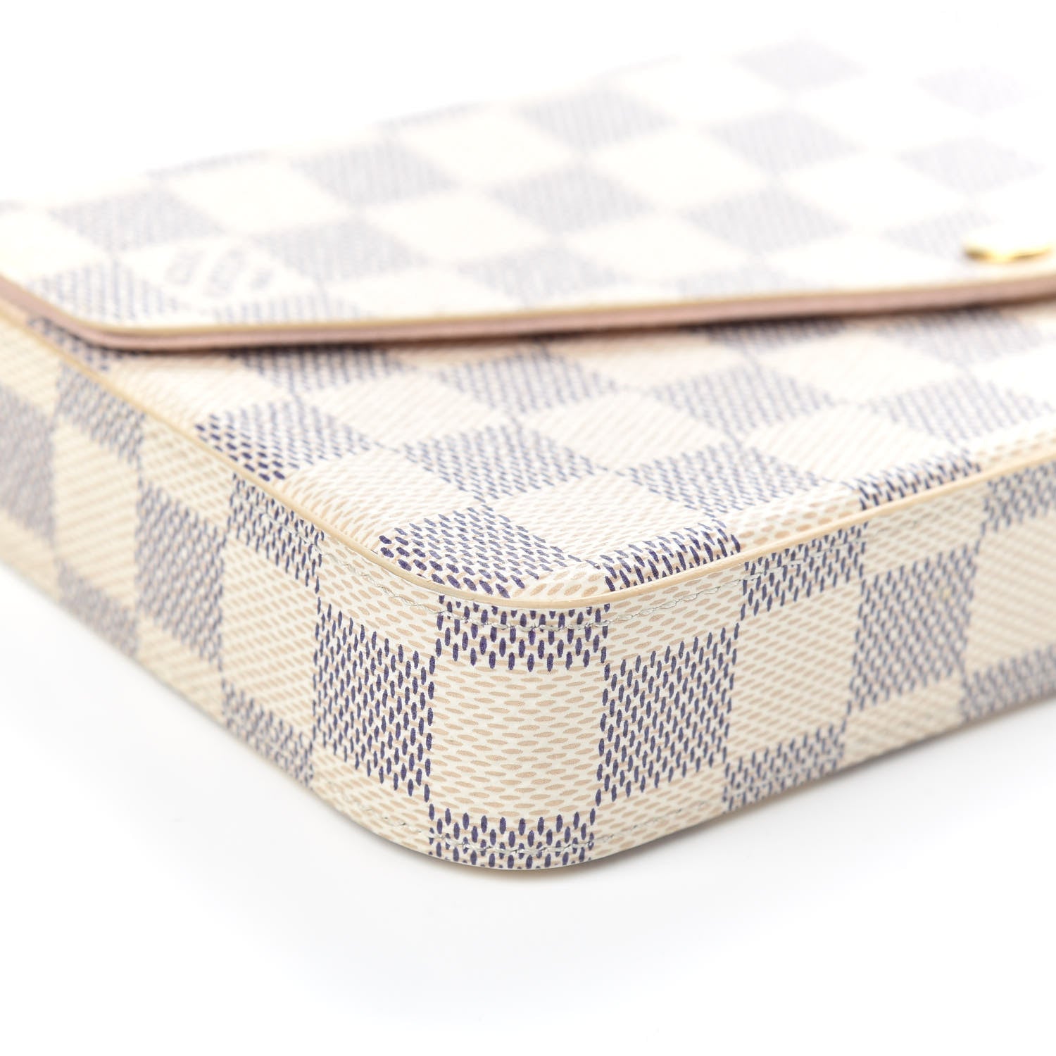 Louis Vuitton Damier Azur Pochette Felicie Chain Wallet Rose Ballerine 7 of 9