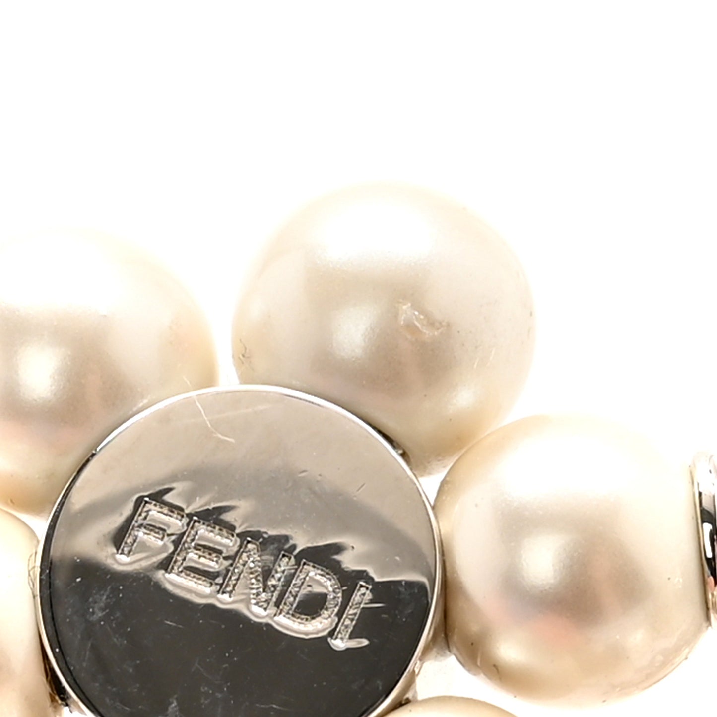 Mink Fur Pearl Chick Pom Pom Bag Charm Azzurro