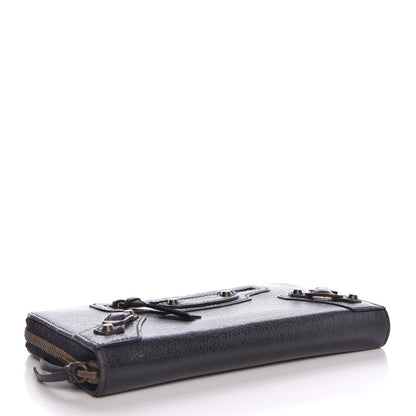 Balenciaga Agneau Classic Hardware Continental Zip Around Wallet Black 4 of 10