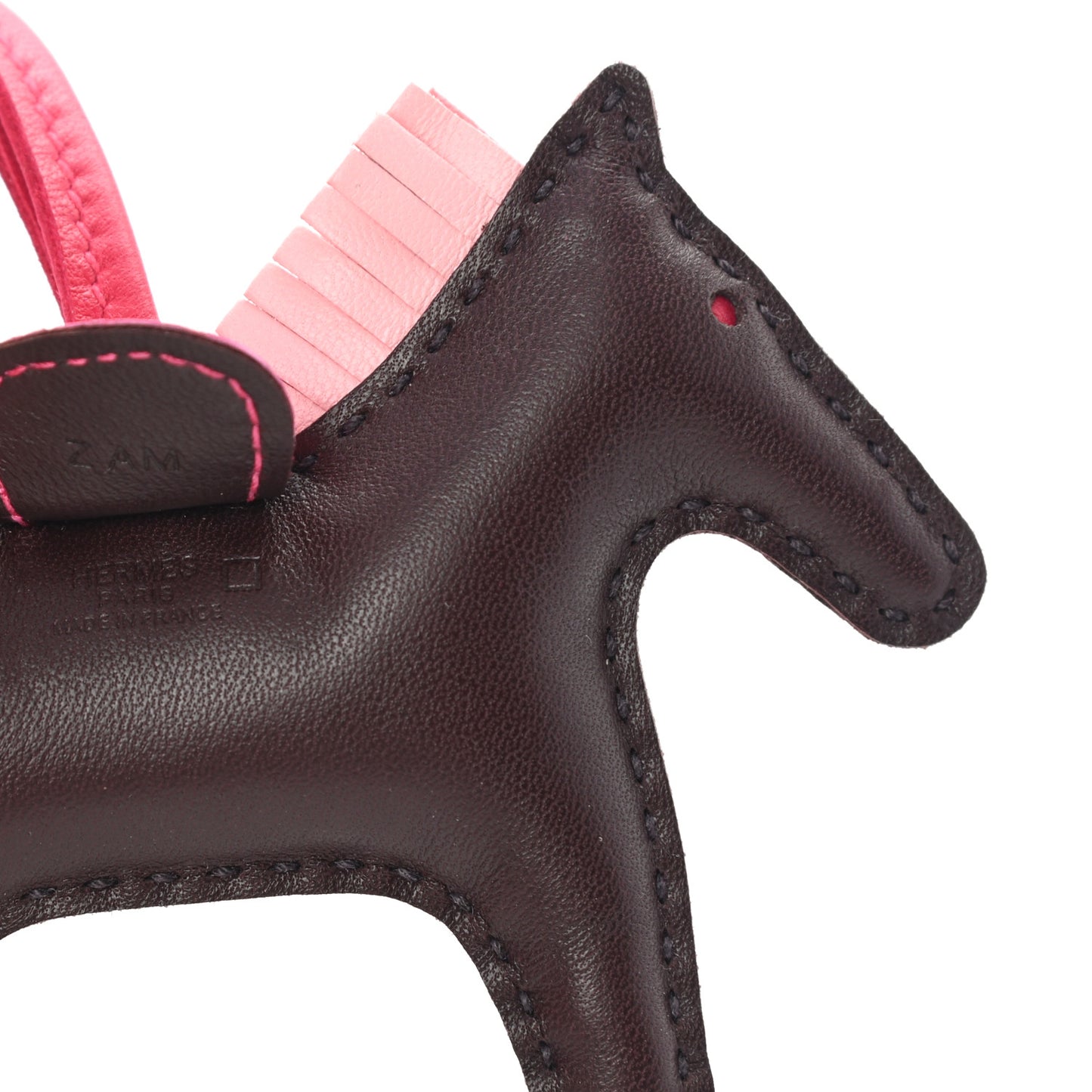 Milo Lambskin Matte Alligator Touch Grigri Rodeo Horse Bag Charm PM Rouge Sellier Framboise Rose Sakura