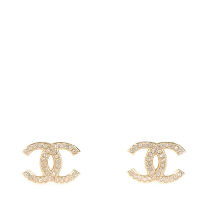 Chanel Crystal CC Earrings Gold 1 of 5