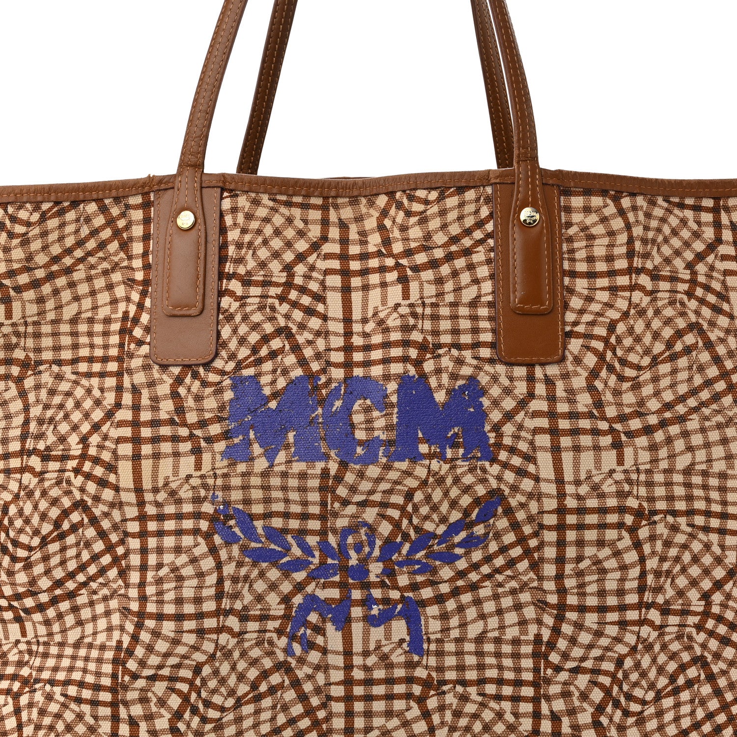 MCM Visetos Large Liz Reversible Shopper Tote Cognac 10 of 26