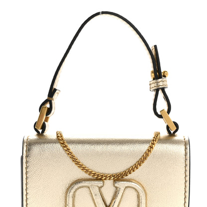 Valentino Garavani Metallic Calfskin Mini VSling Shoulder Bag Sahara 7 of 10