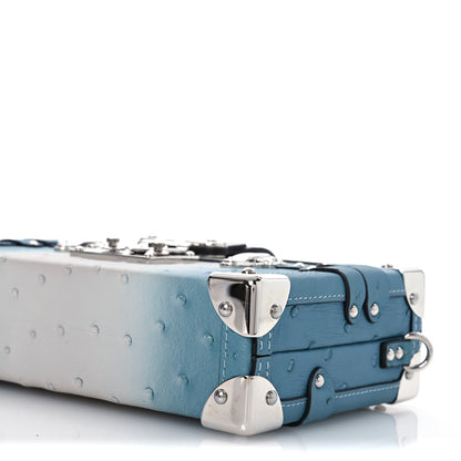 Louis Vuitton Ostrich Petite Malle Blue Grey 9 of 9