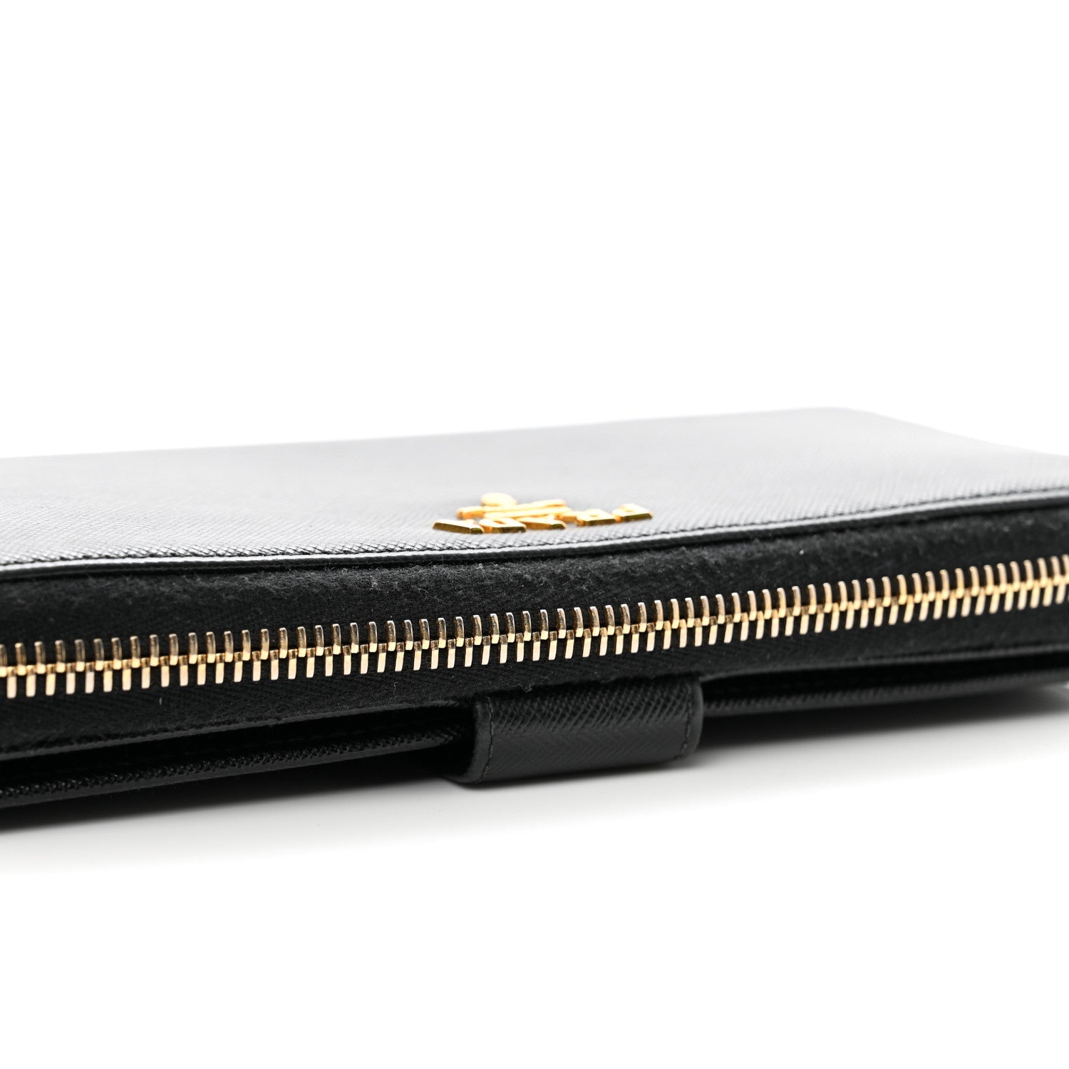 Prada Saffiano Metal Zip Around Organizer Wallet Black 11 of 11