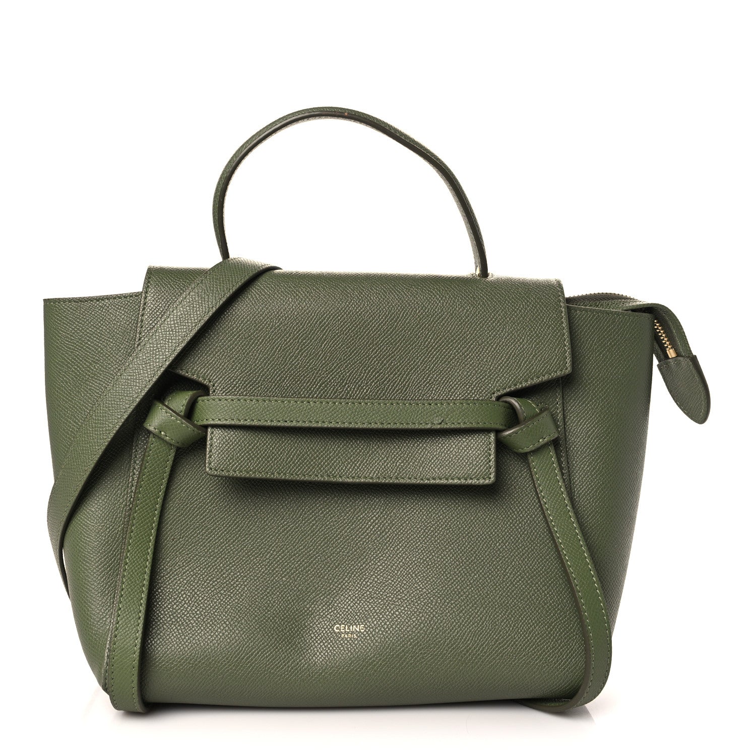 Celine Grained Calfskin Micro Belt Bag Army Green 1 of 10