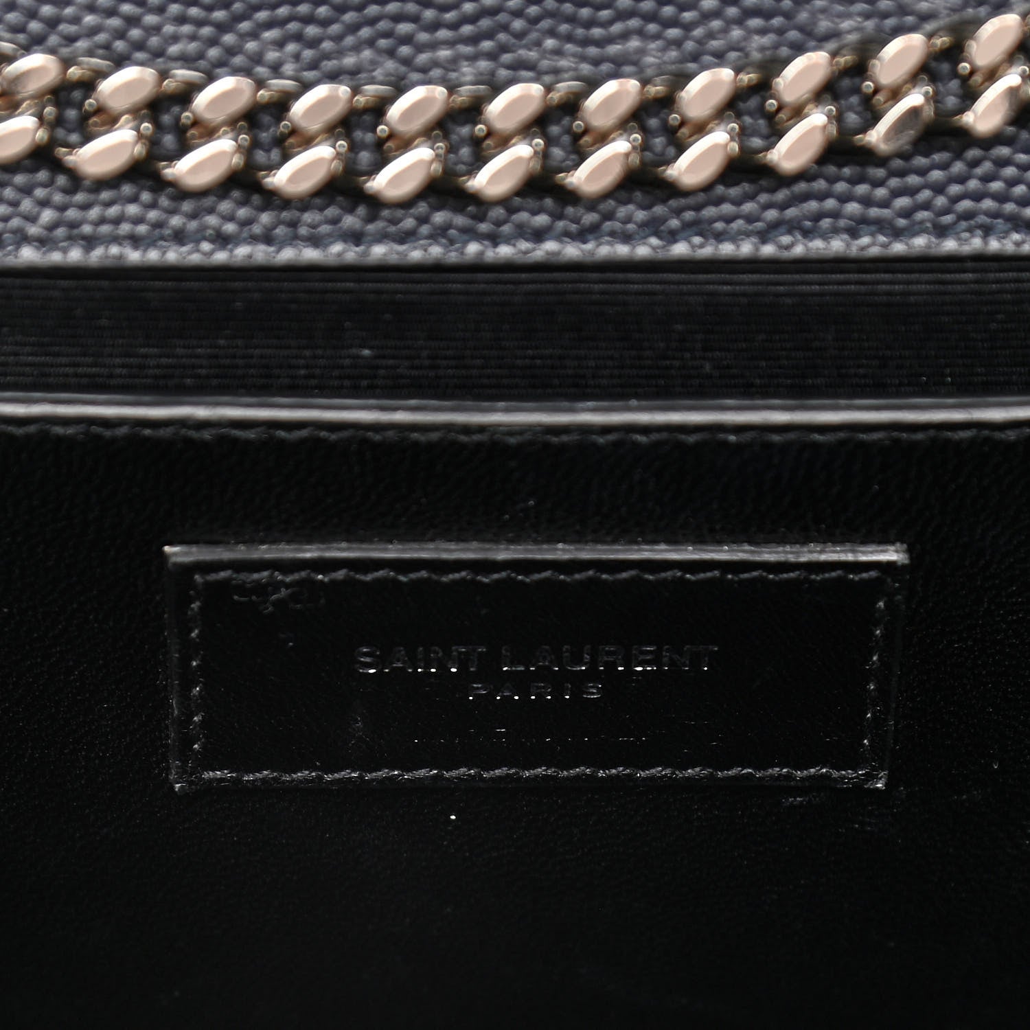 Saint Laurent Grain De Poudre Medium Classic Monogram Kate Satchel Deep Marine 7 of 15