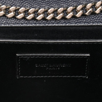 Saint Laurent Grain De Poudre Medium Classic Monogram Kate Satchel Deep Marine 7 of 15