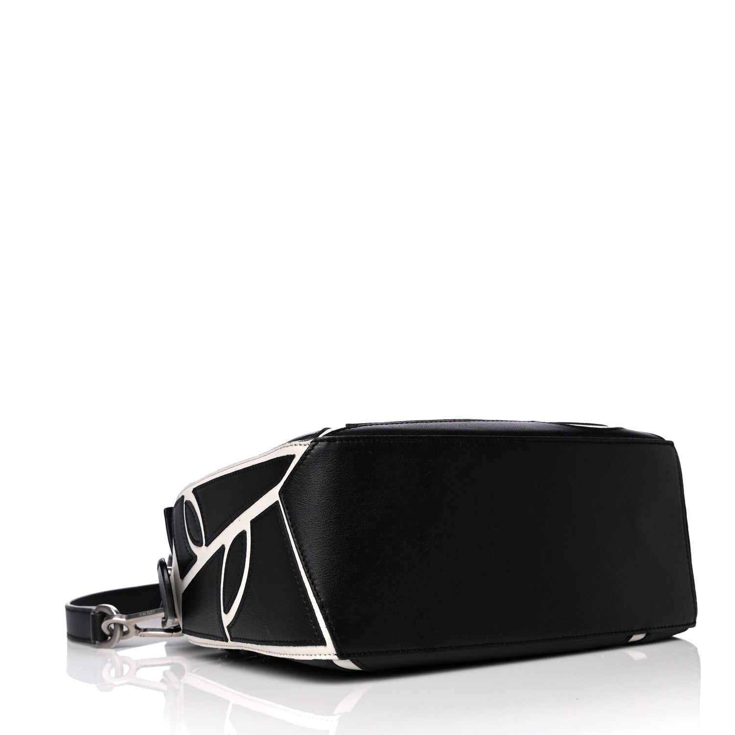 Loewe Calfskin Small Roses Puzzle Bag Black White 4 of 10