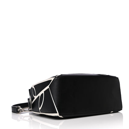 Loewe Calfskin Small Roses Puzzle Bag Black White 4 of 10