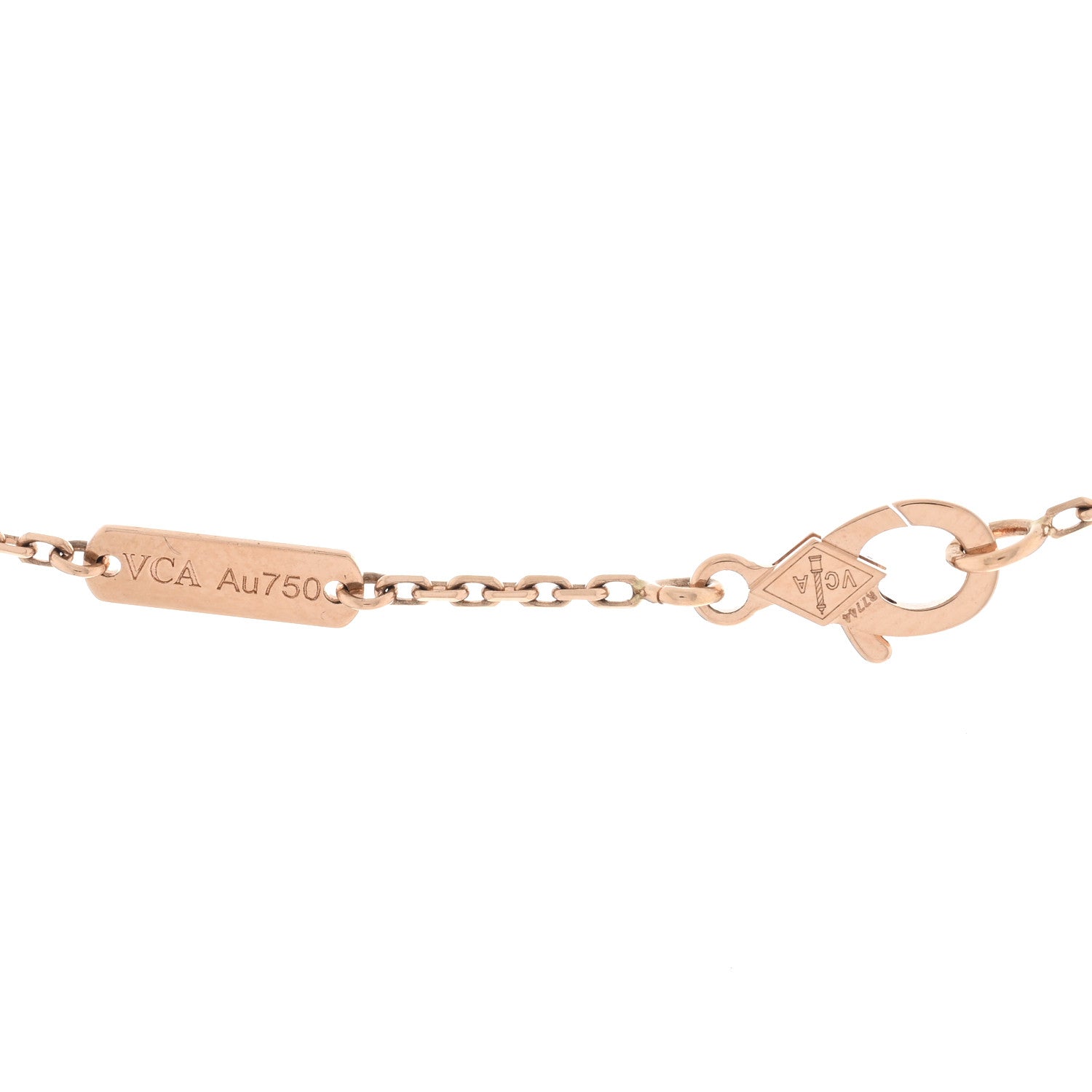 Van Cleef & Arpels 18K Rose Gold Gray Mother of Pearl Vintage Alhambra Pendant Necklace 4 of 5