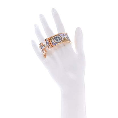 Hermes Enamel Printed Colliers et Chiens Wide Clic Clac H Bracelet PM Lilas 2 of 6