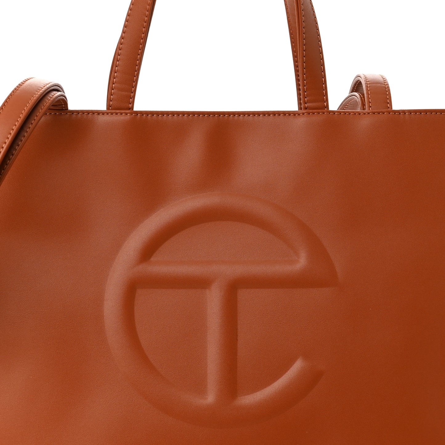 Vegan Leather Medium Shopping Bag Tan