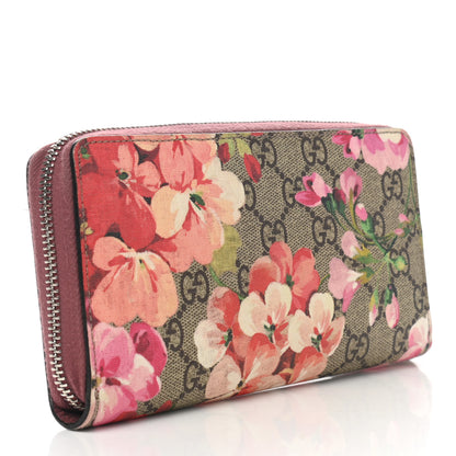 Gucci GG Supreme Monogram Blooms Zip Around Wallet Beige Multicolor Dry Rose 3 of 12