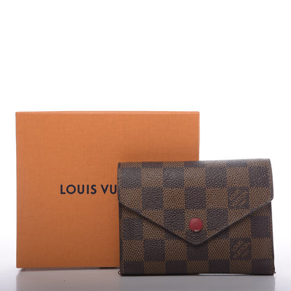 Louis Vuitton Damier Ebene Victorine Wallet Red 7 of 11