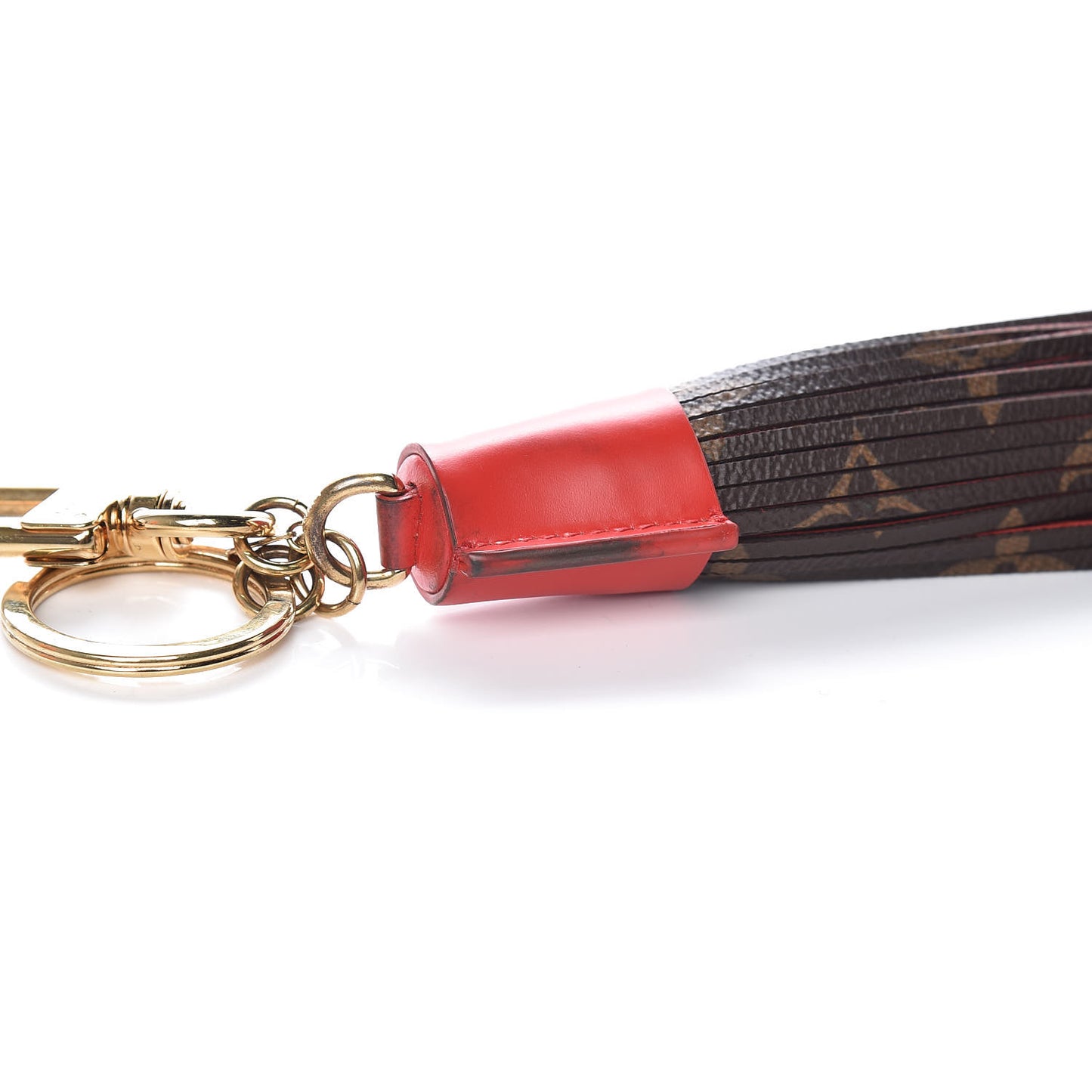 Monogram Tassel Bag Charm Red