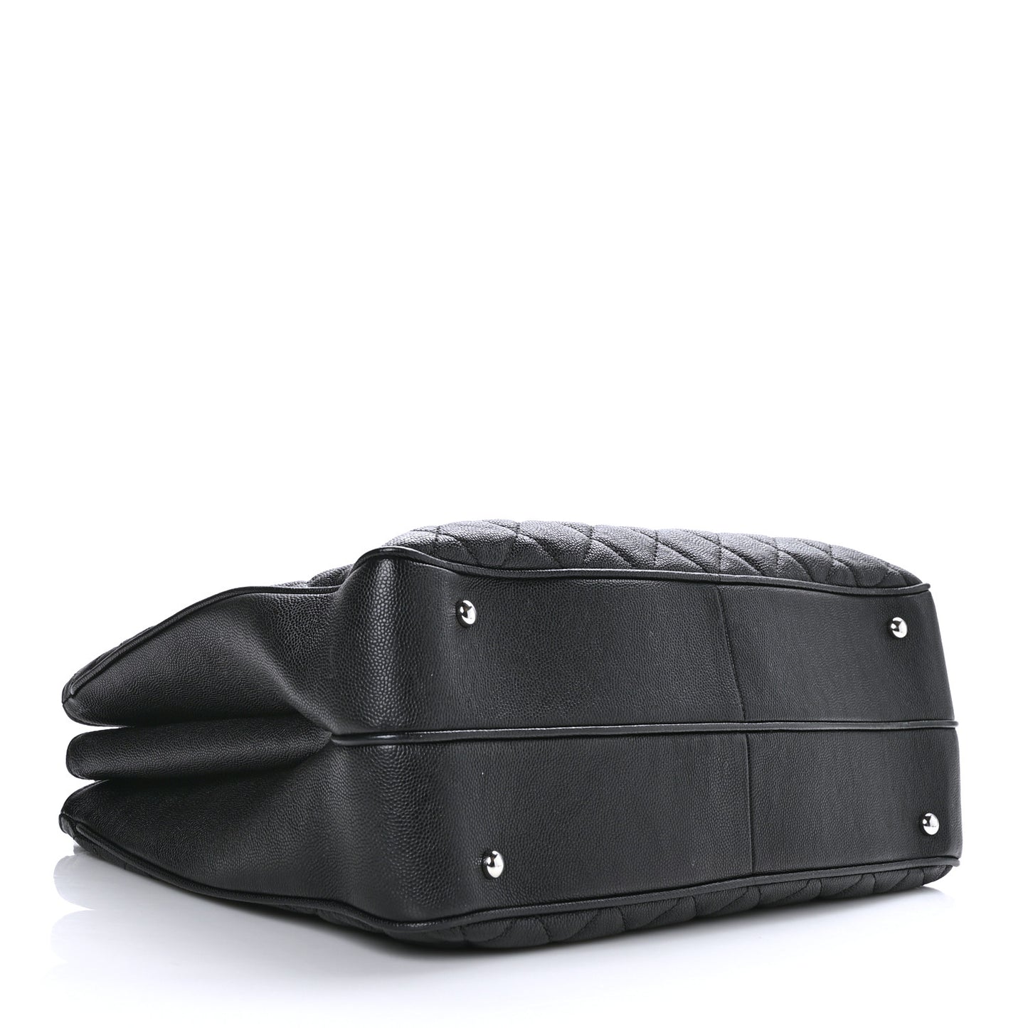 Caviar Quilted Large Urban Companion Top Handle Shopping Tote Black
