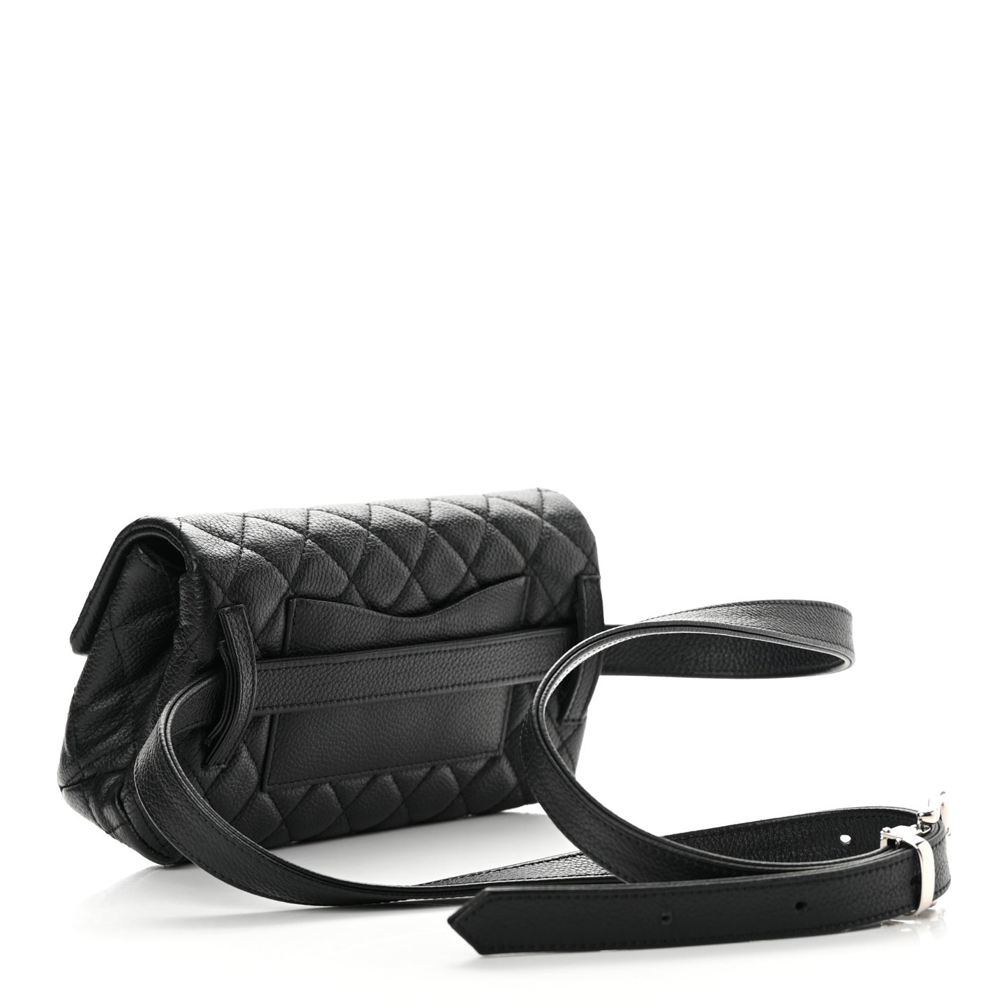 Grained Calfskin Quilted 2.55 Reissue Flap Belt Bag Clutch Black