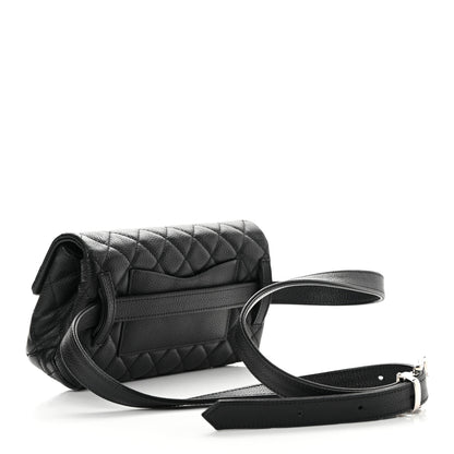 Chanel Grained Calfskin Quilted 2.55 Reissue Flap Belt Bag Clutch Black 4 of 15
