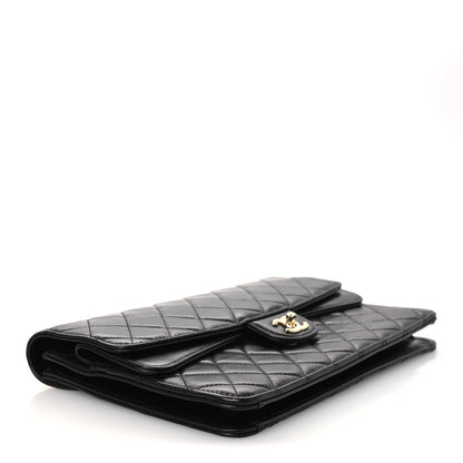 Chanel Lambskin Quilted Flap Clutch Black 4 of 14