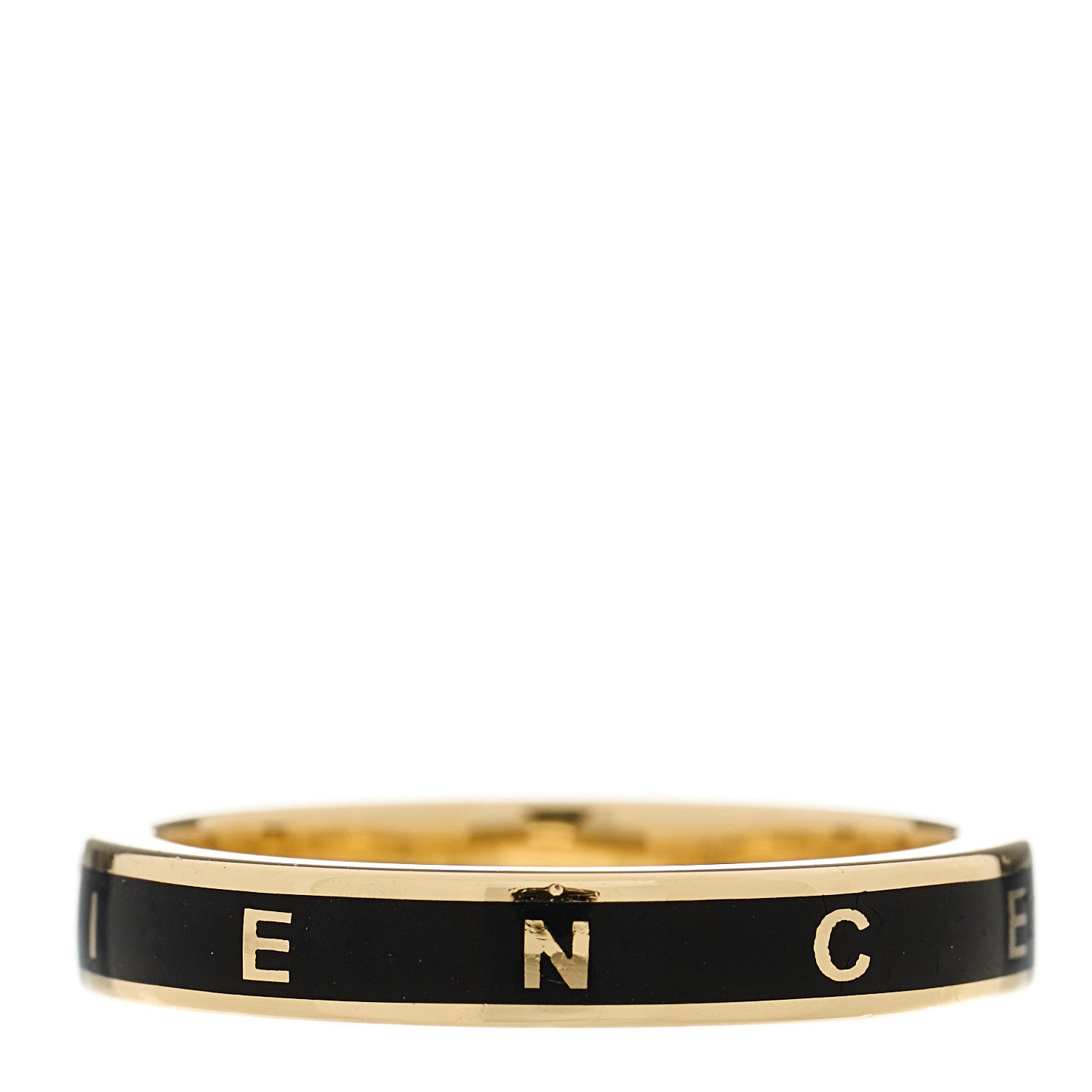 Foundrae 18K Yellow Gold Champleve Enamel Thin Resiliance Band Ring 52 6 Black 3 of 5