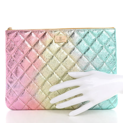 Chanel Metallic Goatskin Quilted Medium 2.55 Reissue Cosmetic Case Multicolor 2 of 7