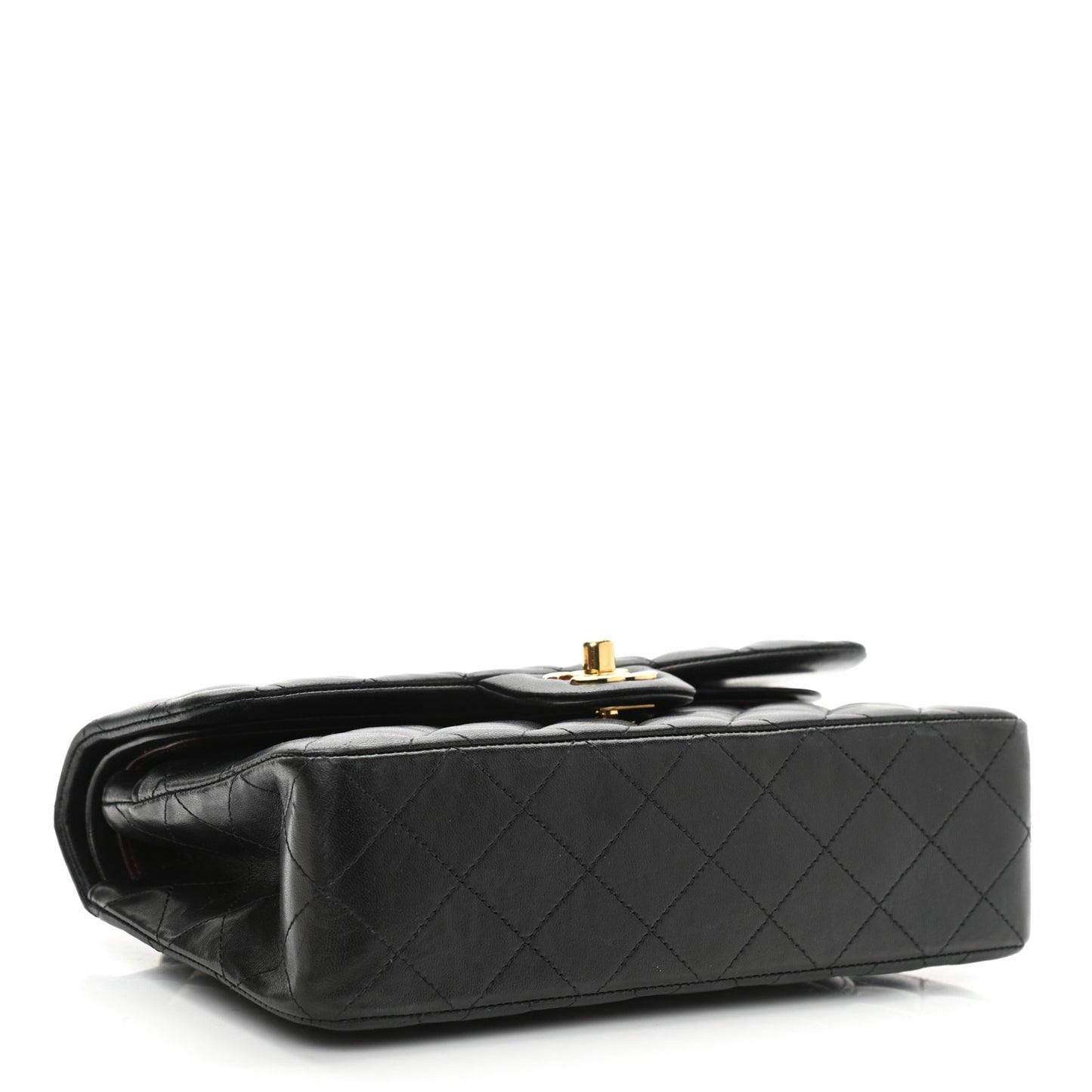 Lambskin Quilted Small Double Flap Black
